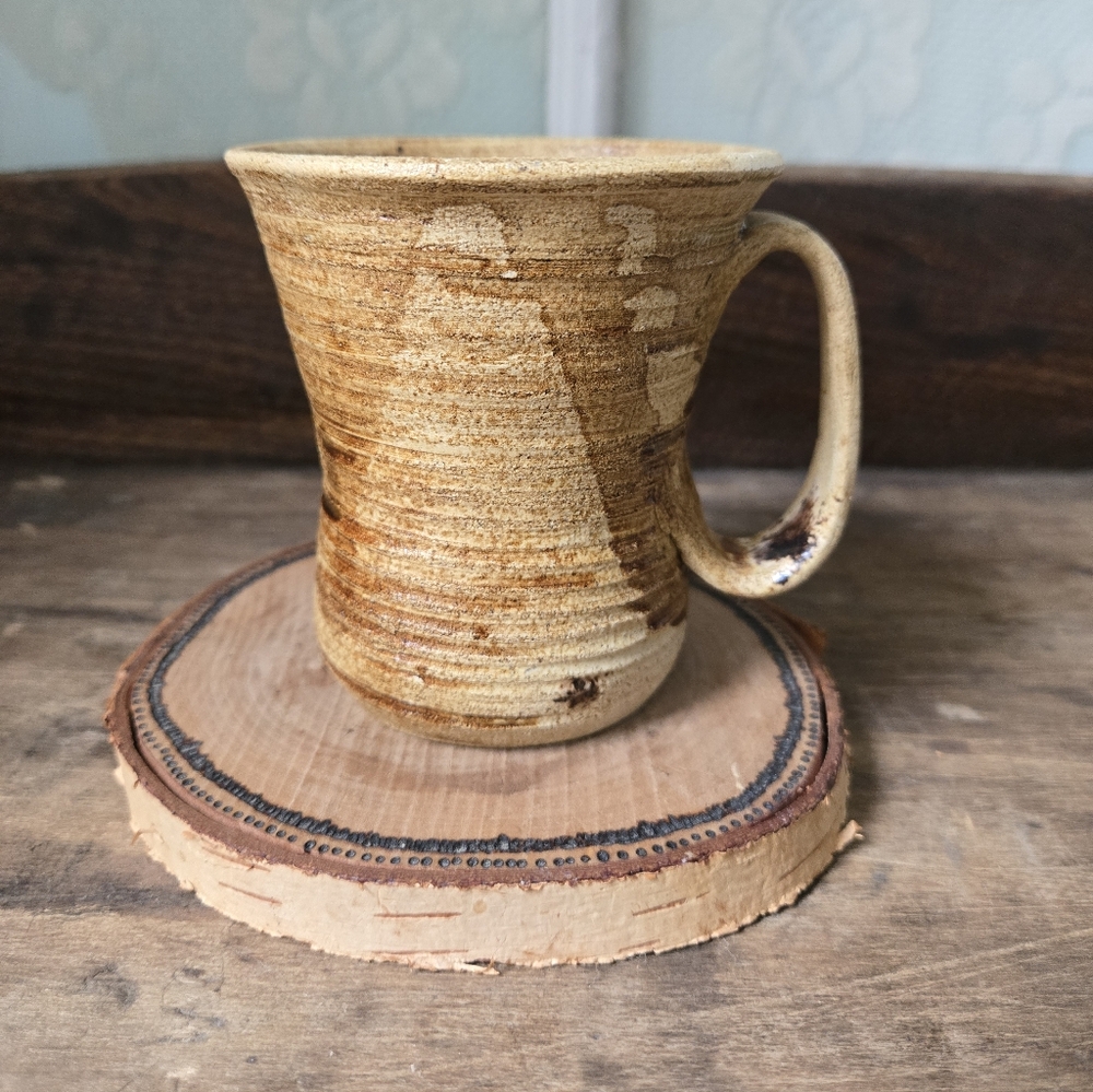 Rustic Handmade Stoneware Pottery Mug – Speckled Tan Brown Ceramic Cup Mug
